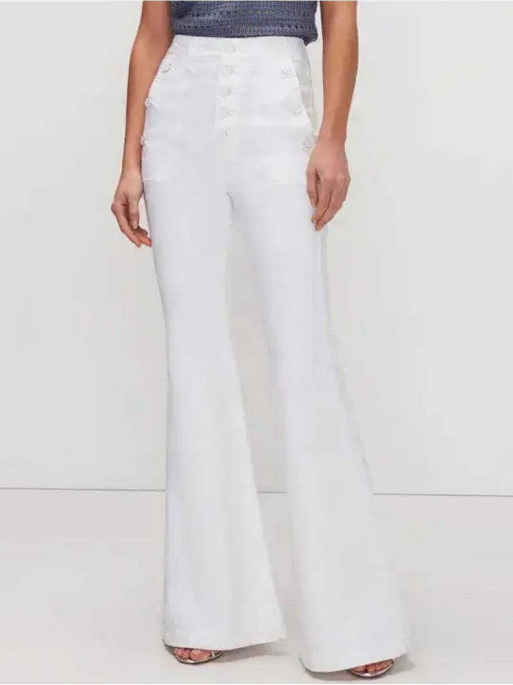 RARE 7 For All Mankind White High-Waist Wide Leg Jeans